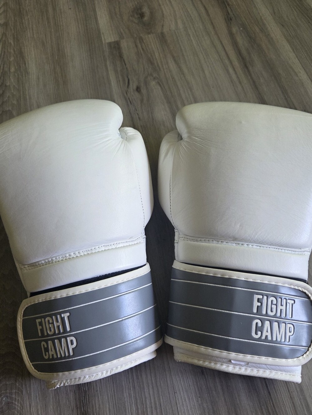 Fight Camp White Leather Boxing Gloves 16oz Large